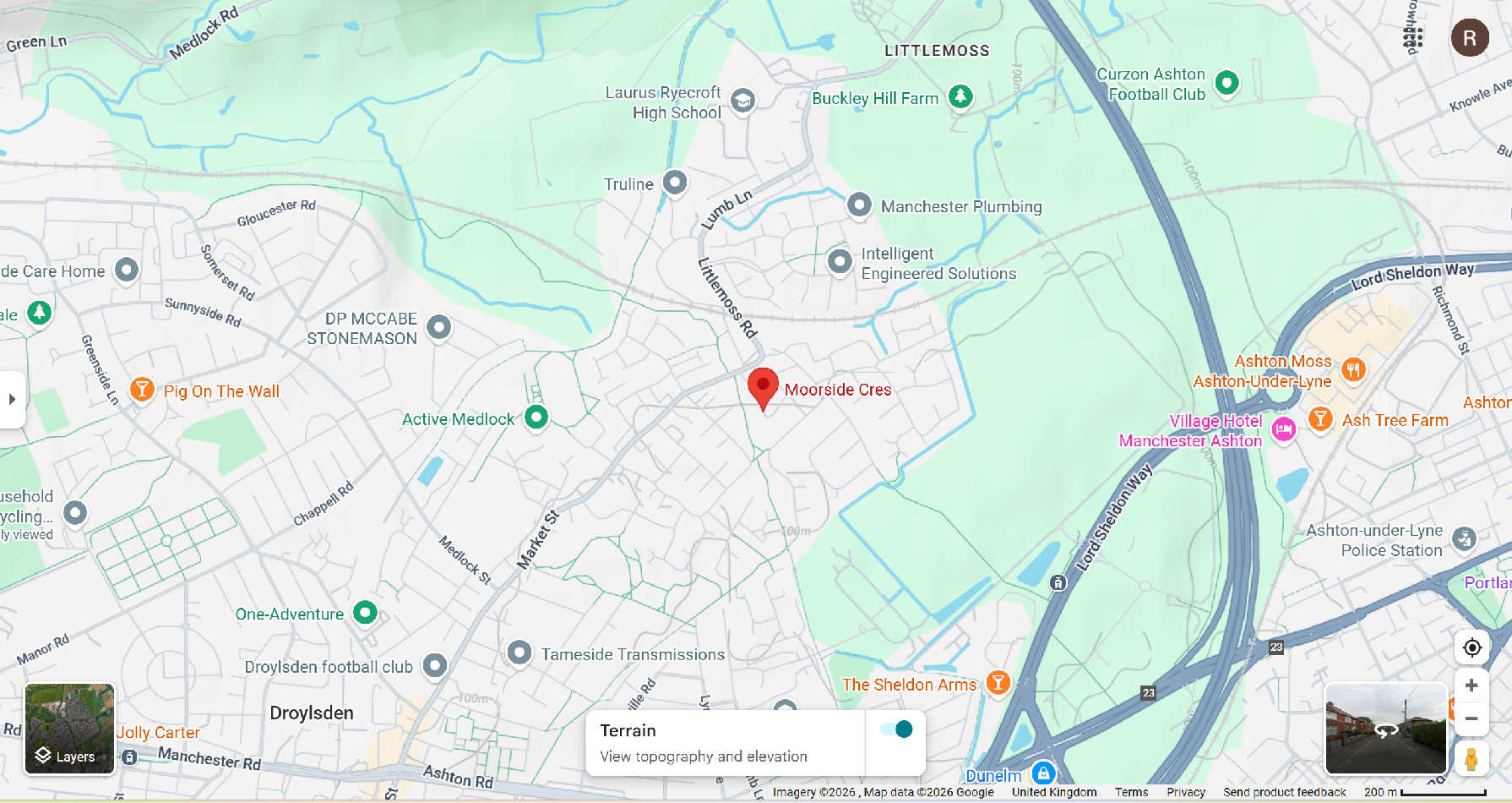 Moorside Crescent map