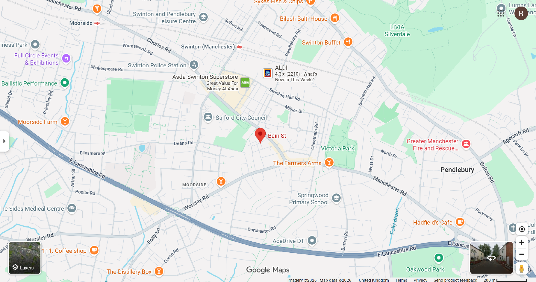 Bain Street map