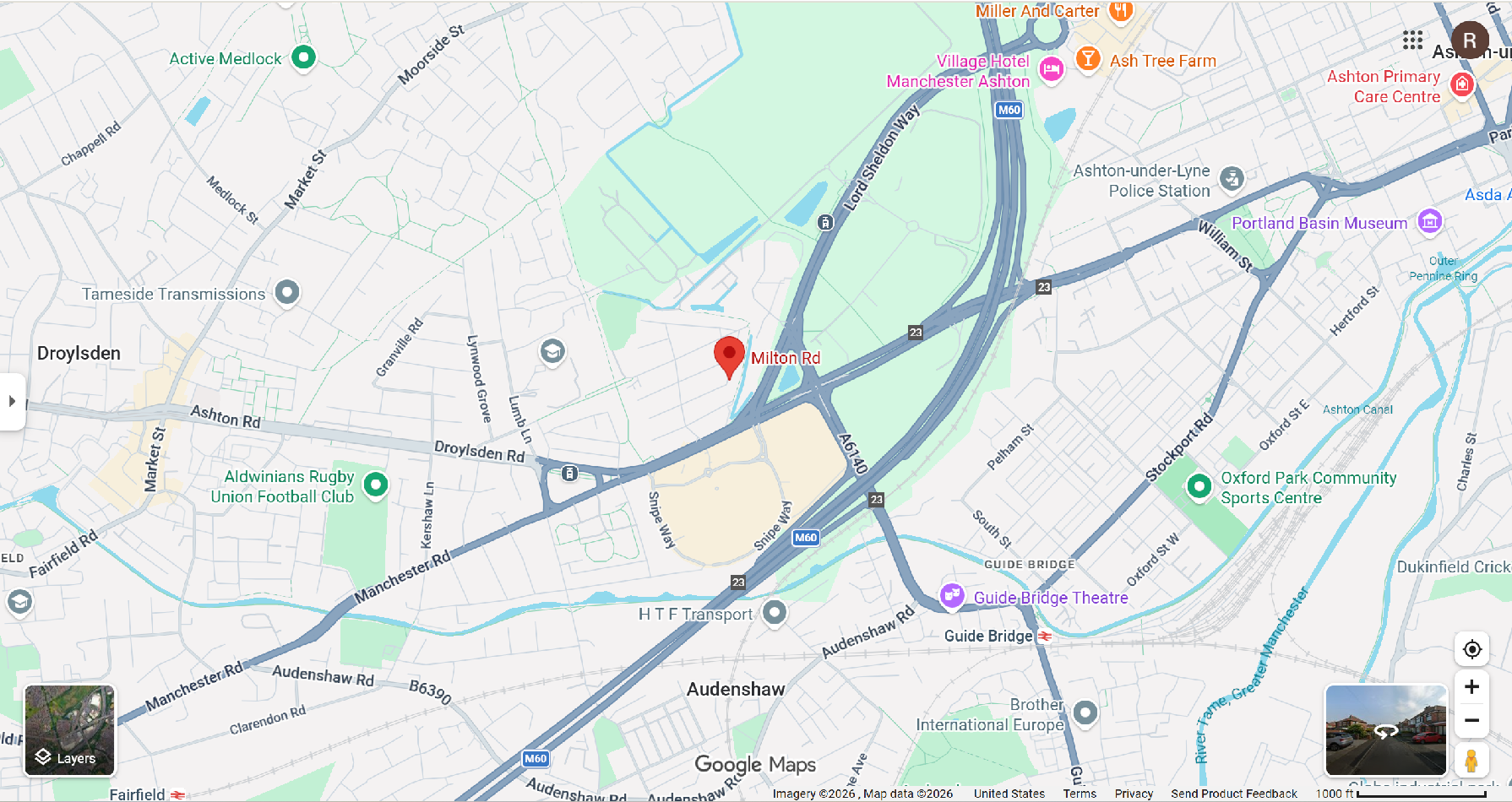 Milton Road map
