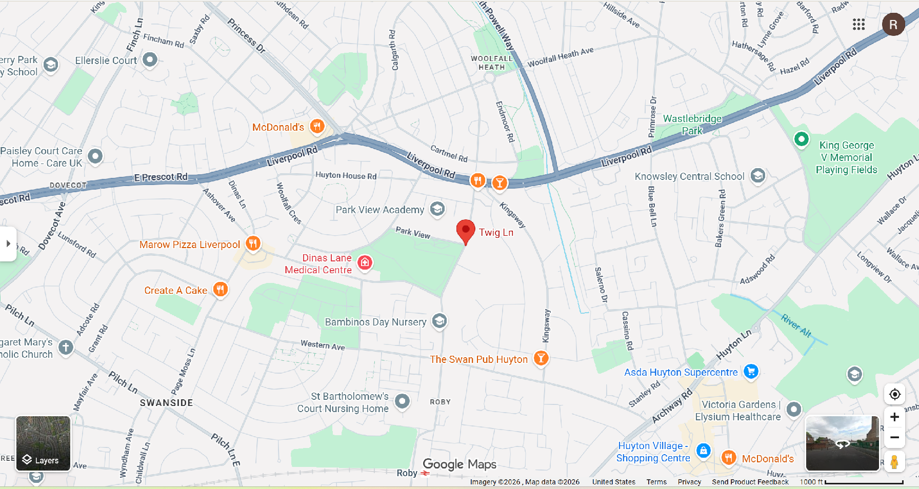Twig Lane map